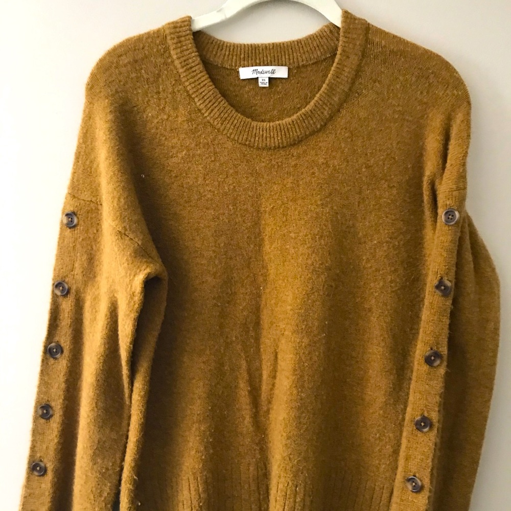 Madewell Button Sleeve Pullover Sweater